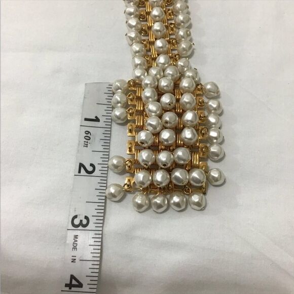 Dior Vintage 70’S Gold Plated Pearl Embellished Statement Belt main image 4